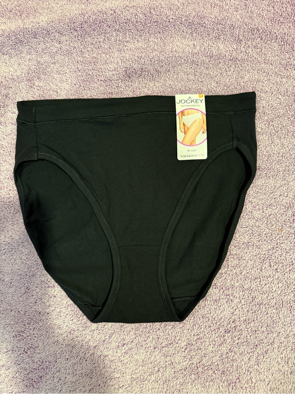 Jockey Black Hi-Cut Cotton Stretch Briefs
